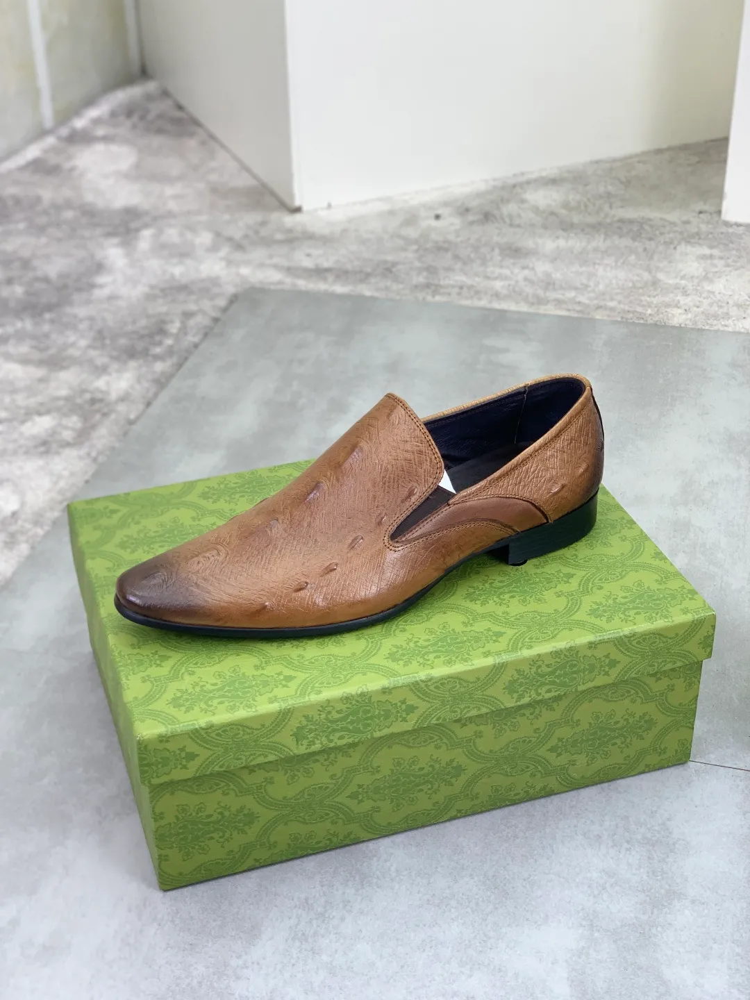 Men's Men's Shoes 💰P500 [New Style] 💰💎💎💎 [Gucci] GUCCI high-end men's formal business leather shoes, original order 1:1! Original imported high-end calfskin, original metal buckle, imported first-layer pigskin lining for feet, original high-end outsole, men's shoe size: 38-44